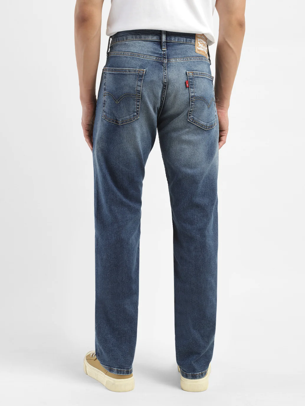 Men's 513 Blue Slim Straight Fit Mid Rise Jeans - Image 3