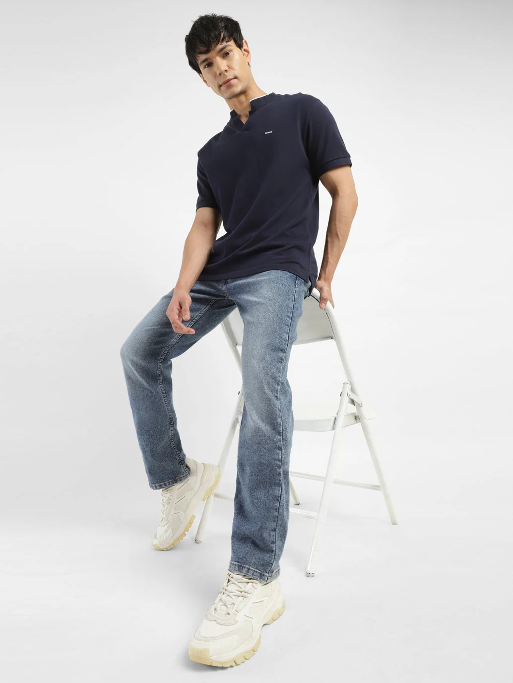 Men's 513 Blue Slim Straight Fit Mid Rise Jeans