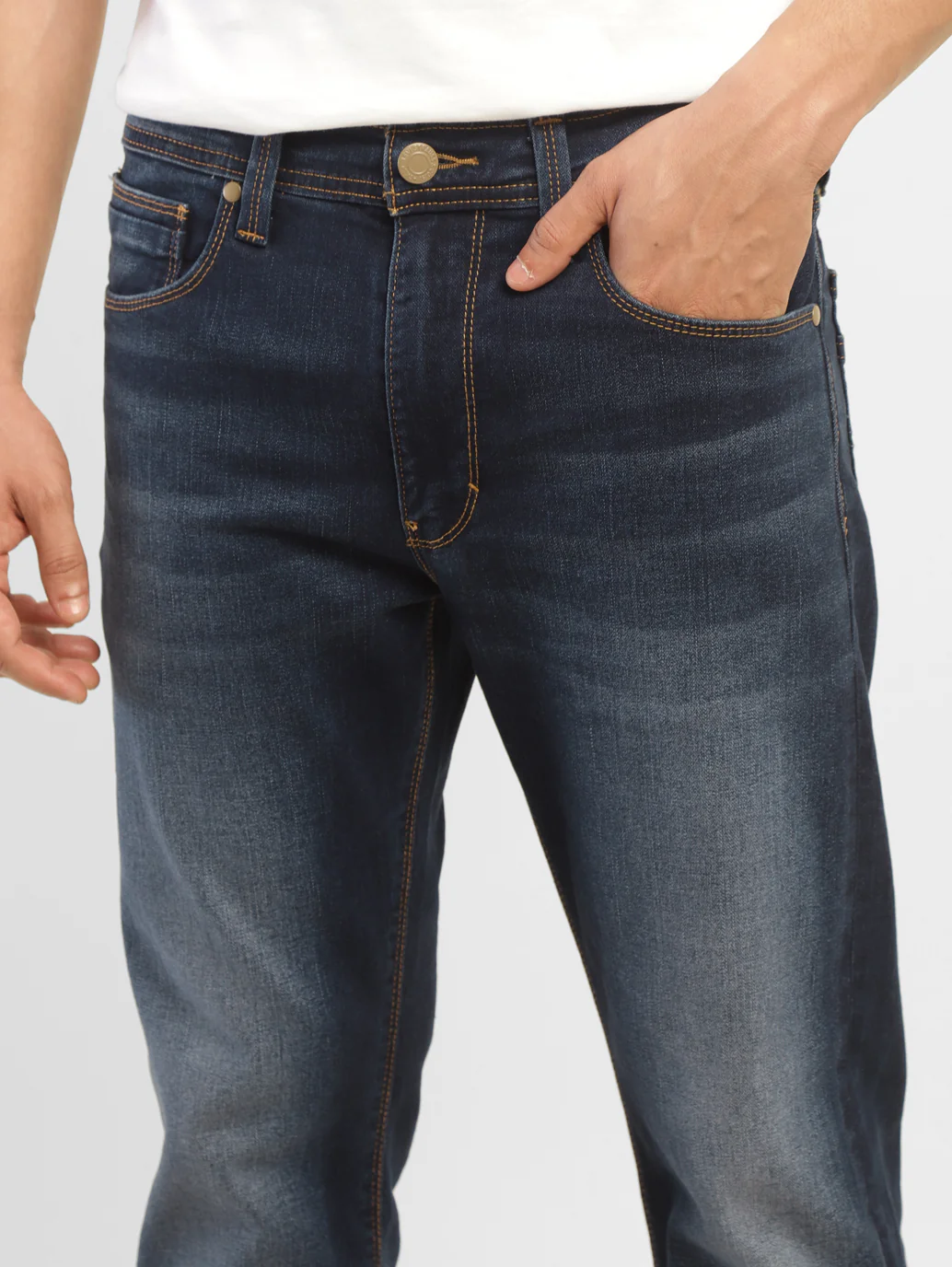 Men's 513 Blue Slim Straight Fit Mid Rise Jeans - Image 5