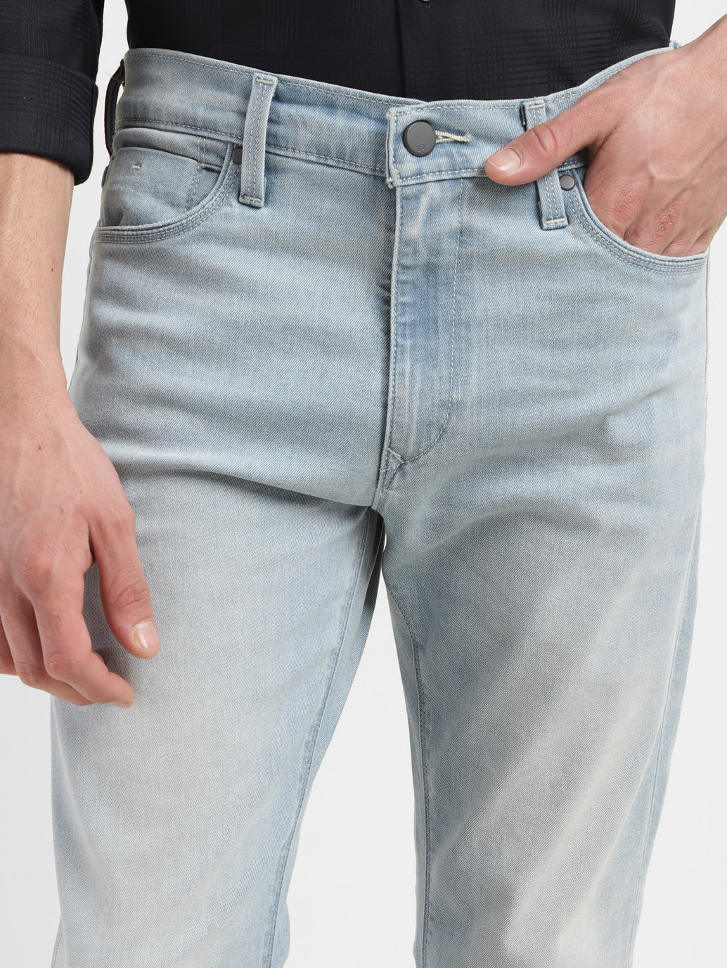 Men's Redloop 513 Blue Slim Straight Fit Mid Rise Jeans - Image 7