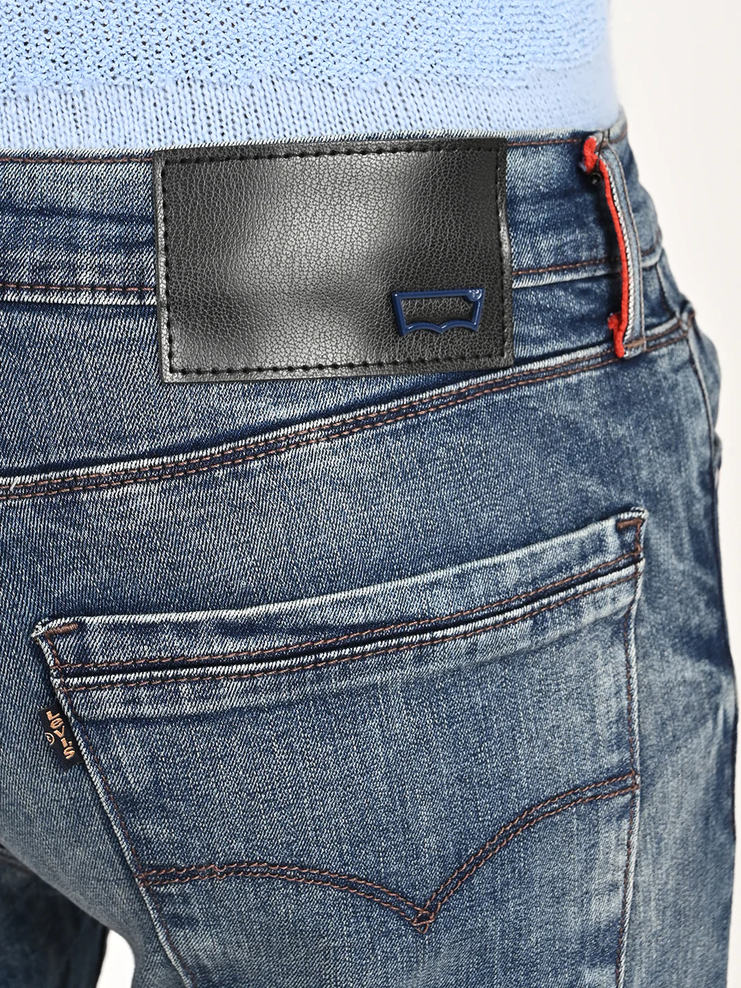Men's Redloop 513 Blue Slim Straight Fit Mid Rise Jeans - Image 3