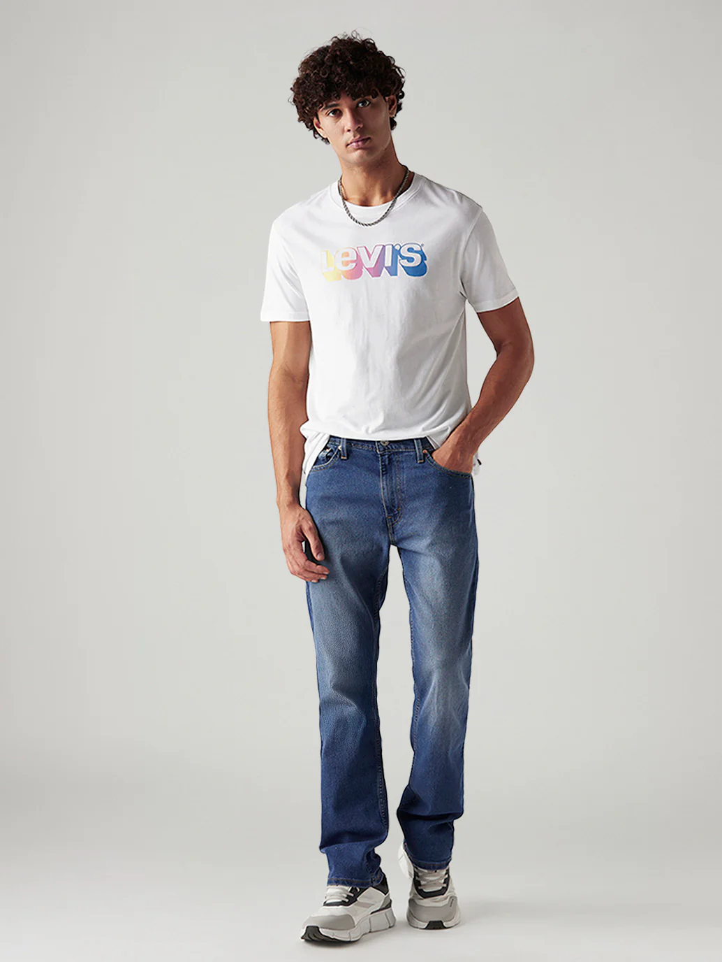 Men's 513 Blue Slim Straight Fit Mid Rise Jeans