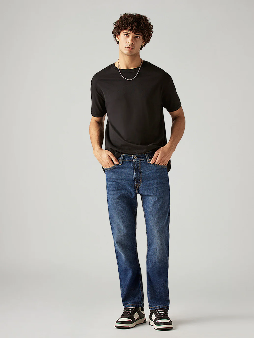 Men's 513 Blue Slim Straight Fit Mid Rise Jeans