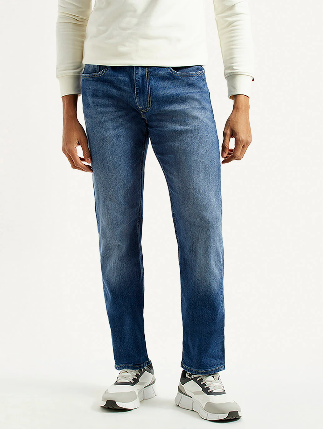 Men's 513 Blue Slim Straight Fit Mid Rise Jeans - Image 2