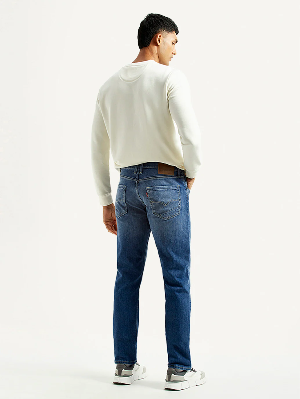 Men's 513 Blue Slim Straight Fit Mid Rise Jeans - Image 3