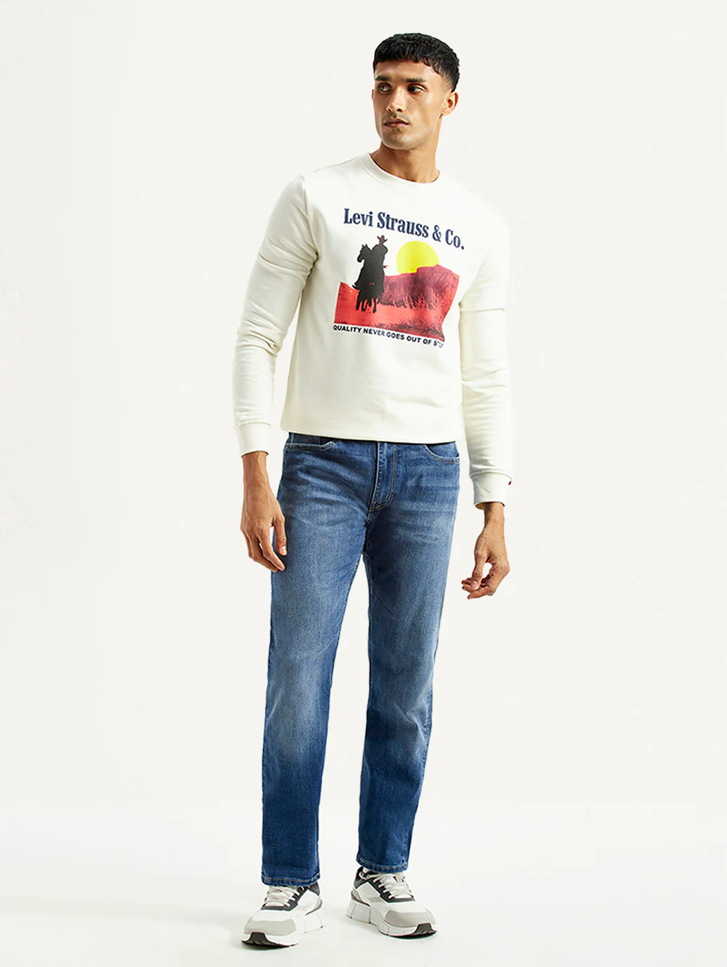 Men's 513 Blue Slim Straight Fit Mid Rise Jeans - Image 7