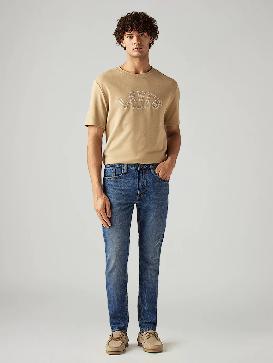 Men's 513 Blue Slim Straight Fit Mid Rise Jeans - Image 2