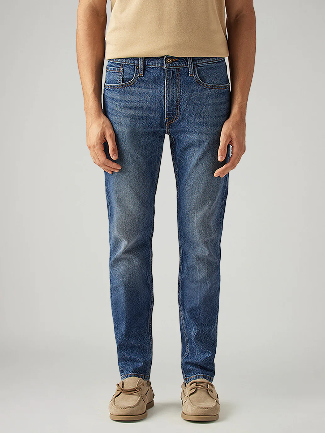 Men's 513 Blue Slim Straight Fit Mid Rise Jeans - Image 3