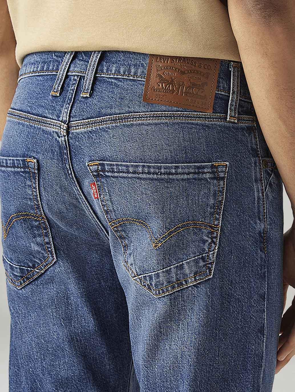 Men's 513 Blue Slim Straight Fit Mid Rise Jeans - Image 5