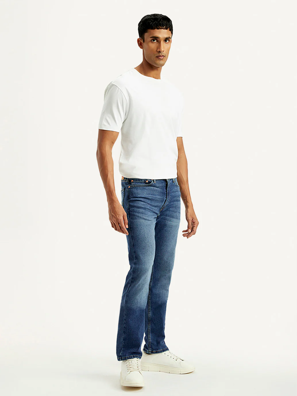 Men's 513 Blue Slim Straight Fit Mid Rise Jeans - Image 7