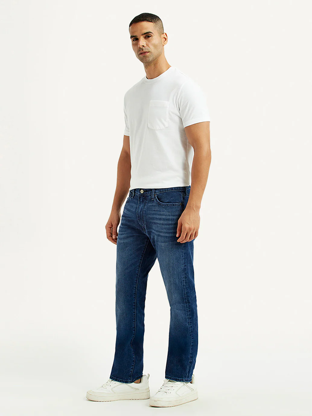 Men's 513 Blue Slim Straight Fit Mid Rise Jeans - Image 7