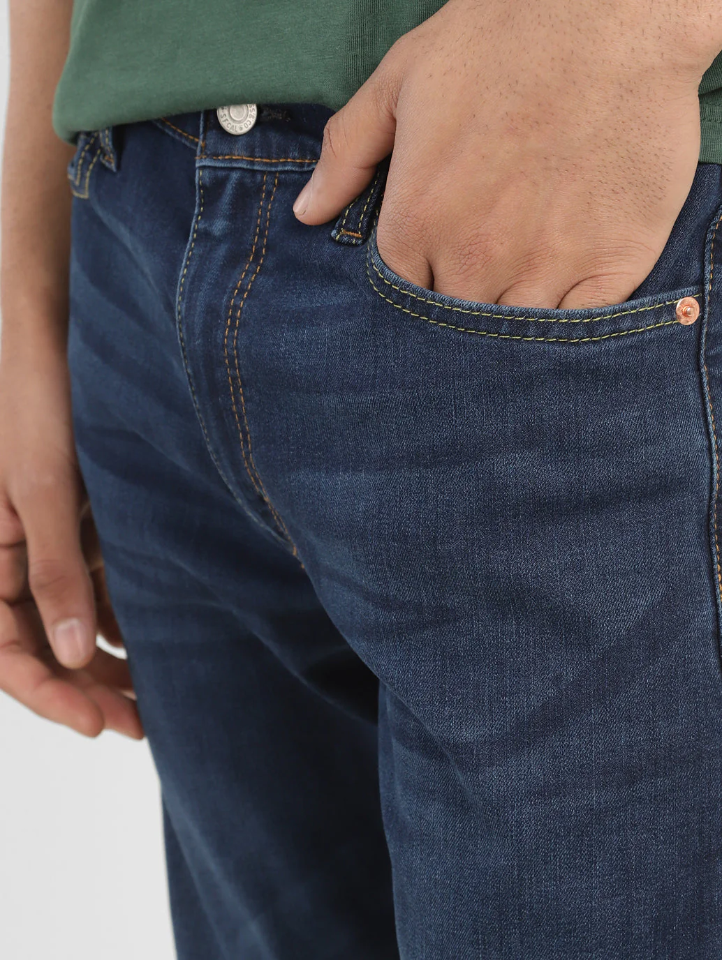 Men's 513 Blue Slim Straight Fit Mid Rise Jeans - Image 7