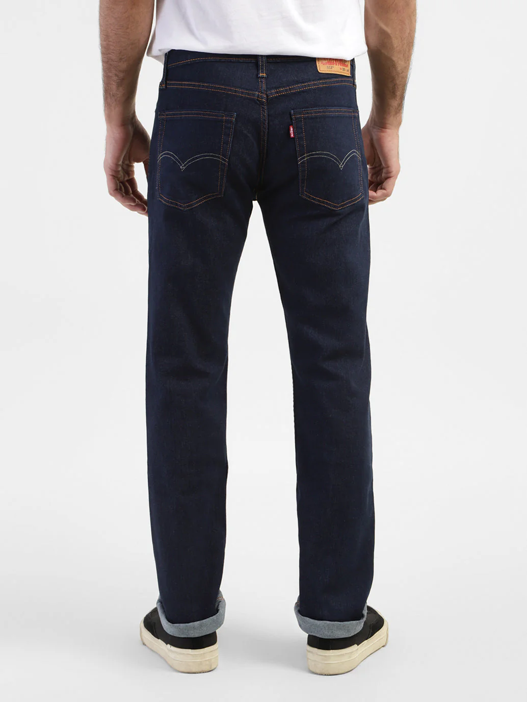 Men's 513 Blue Slim Straight Fit Mid Rise Jeans - Image 3