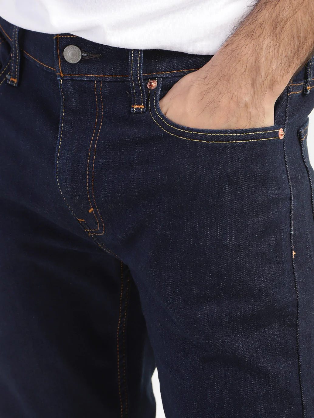 Men's 513 Blue Slim Straight Fit Mid Rise Jeans - Image 7