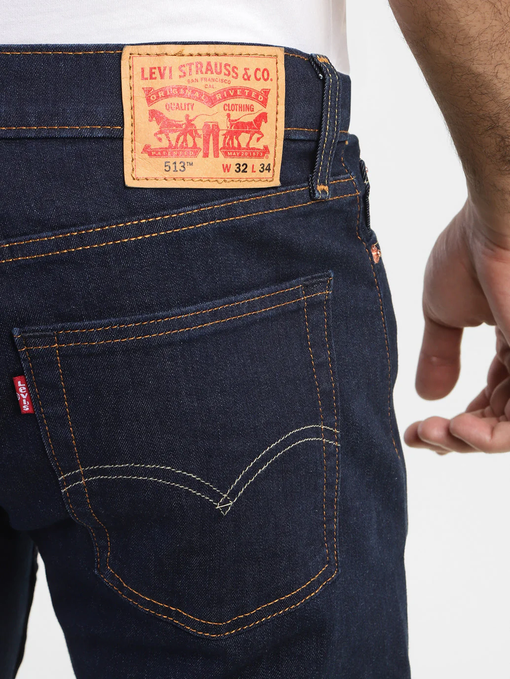 Men's 513 Blue Slim Straight Fit Mid Rise Jeans - Image 8