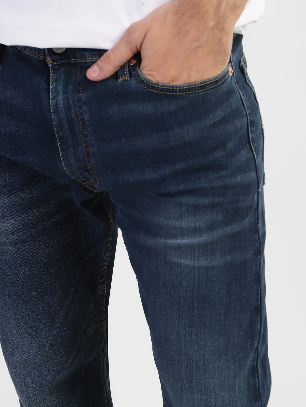 Men's 513 Blue Slim Straight Fit Mid Rise Jeans - Image 7