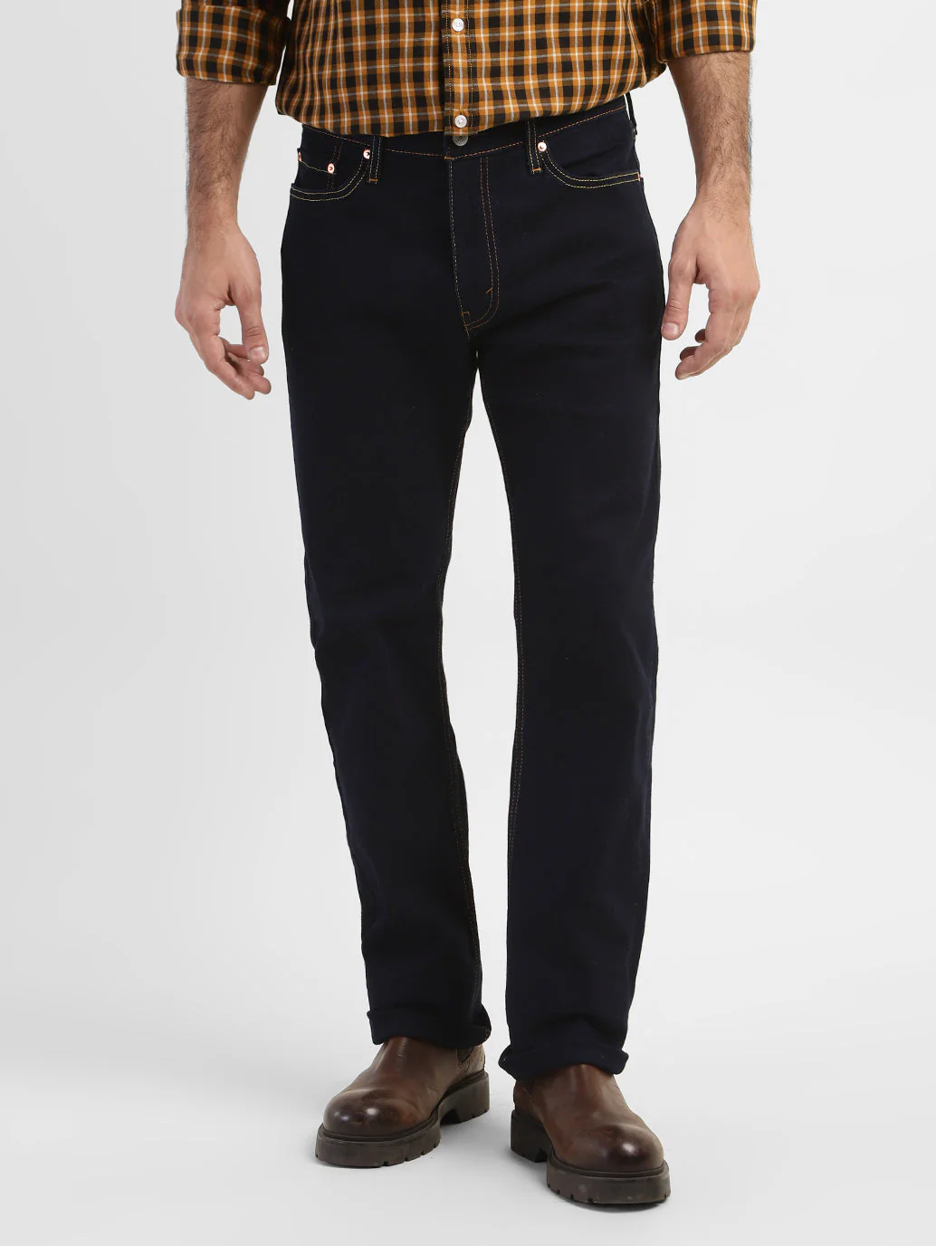 Men's 513 Navy Blue Slim Straight Fit Mid Rise Jeans - Image 2