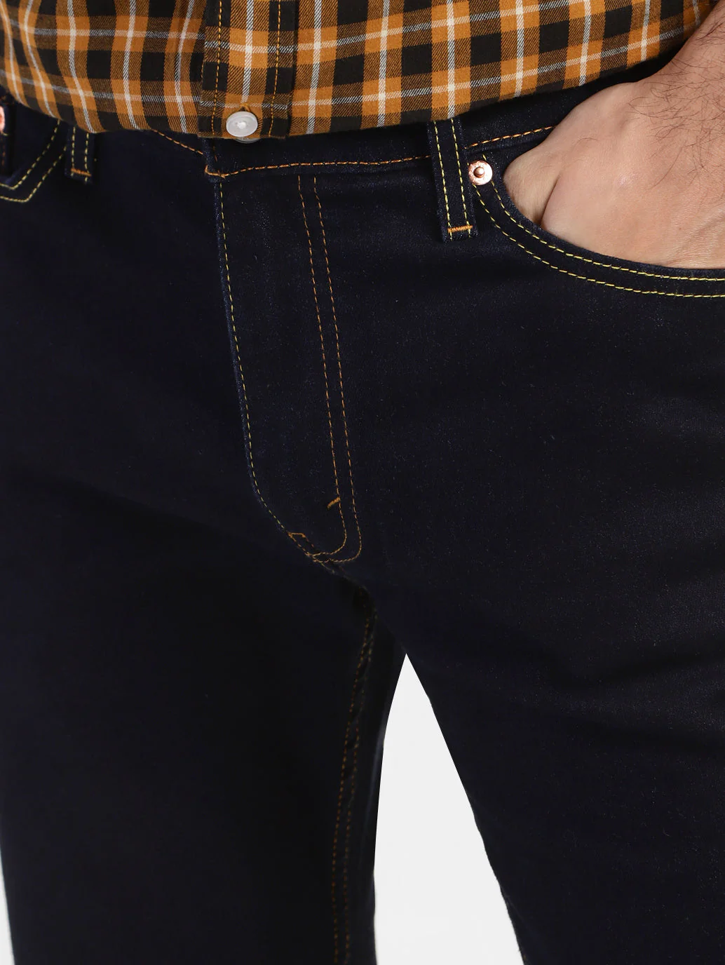 Men's 513 Navy Blue Slim Straight Fit Mid Rise Jeans - Image 7