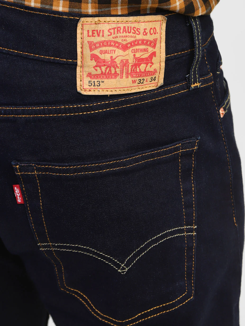 Men's 513 Navy Blue Slim Straight Fit Mid Rise Jeans - Image 8