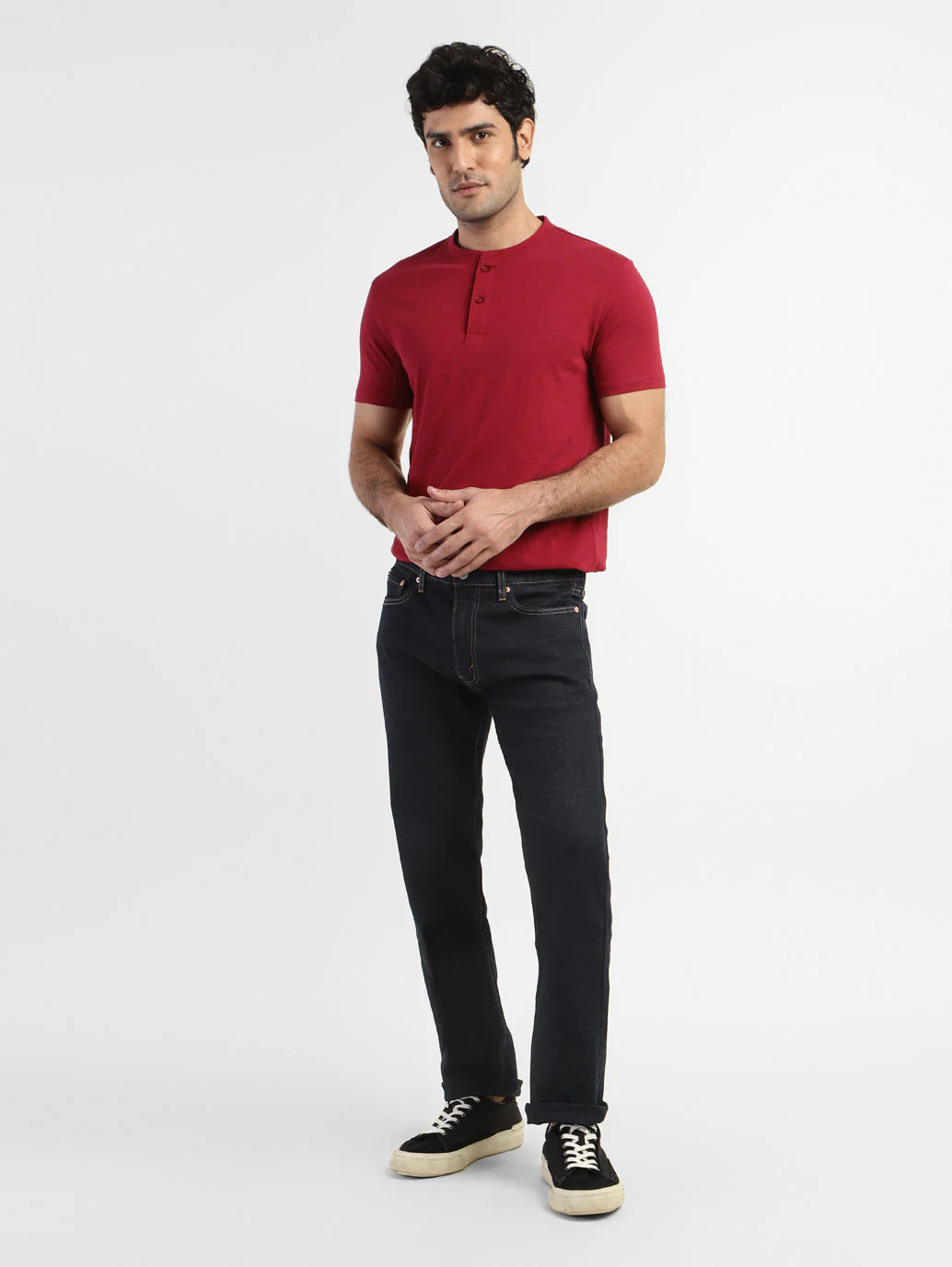 Men's 513 Navy Blue Slim Straight Fit Mid Rise Jeans