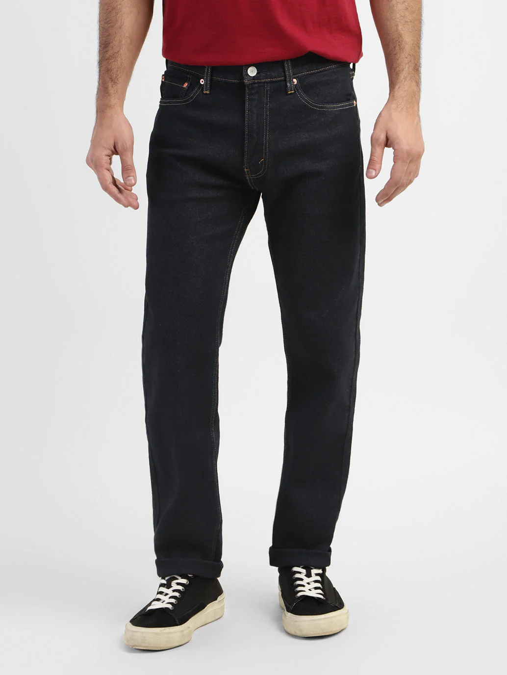 Men's 513 Navy Blue Slim Straight Fit Mid Rise Jeans - Image 2