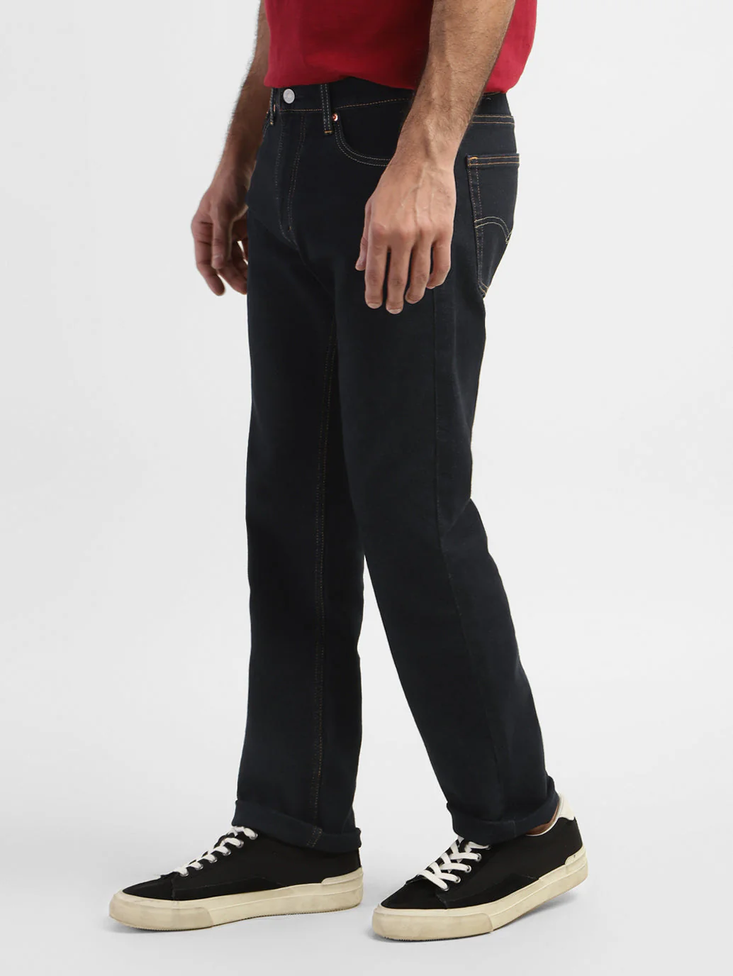 Men's 513 Navy Blue Slim Straight Fit Mid Rise Jeans - Image 5