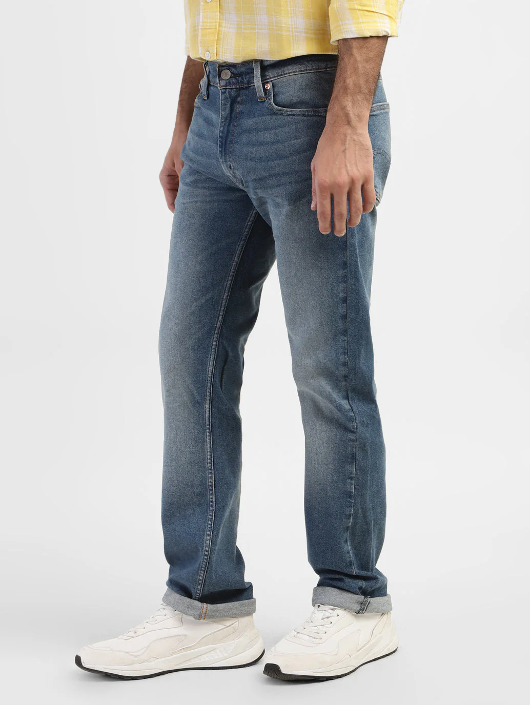 Men's 513 Blue Slim Straight Fit Mid Rise Jeans - Image 5