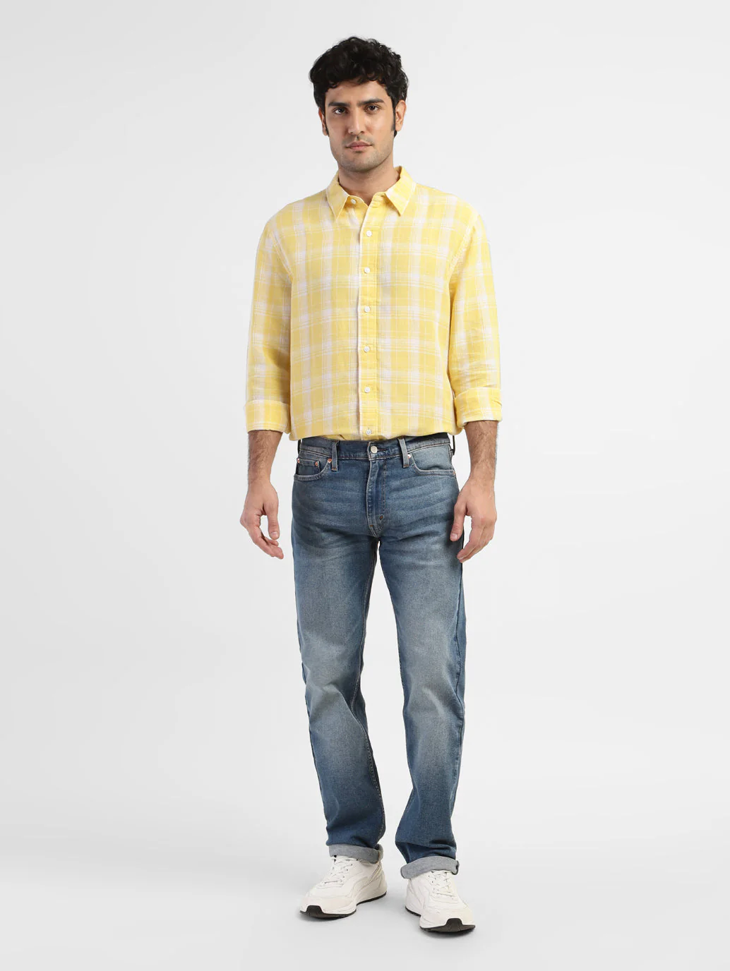 Men's 513 Blue Slim Straight Fit Mid Rise Jeans - Image 6