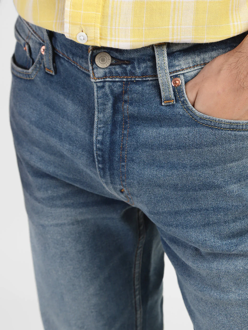 Men's 513 Blue Slim Straight Fit Mid Rise Jeans - Image 7