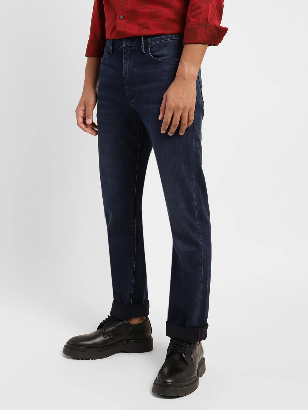 Men's Redloop 513 Blue Slim Straight Fit Mid Rise Jeans - Image 3