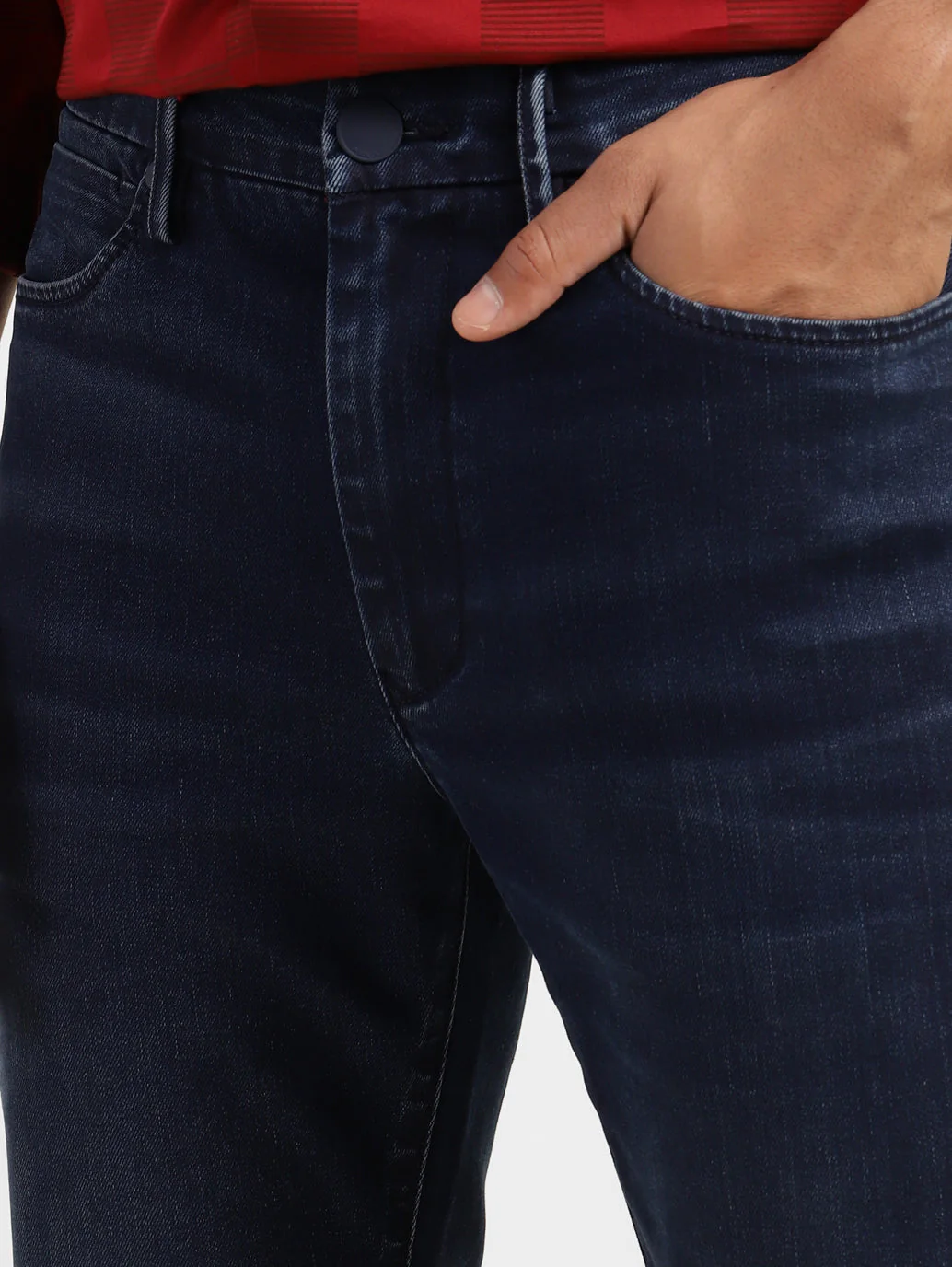 Men's Redloop 513 Blue Slim Straight Fit Mid Rise Jeans - Image 5