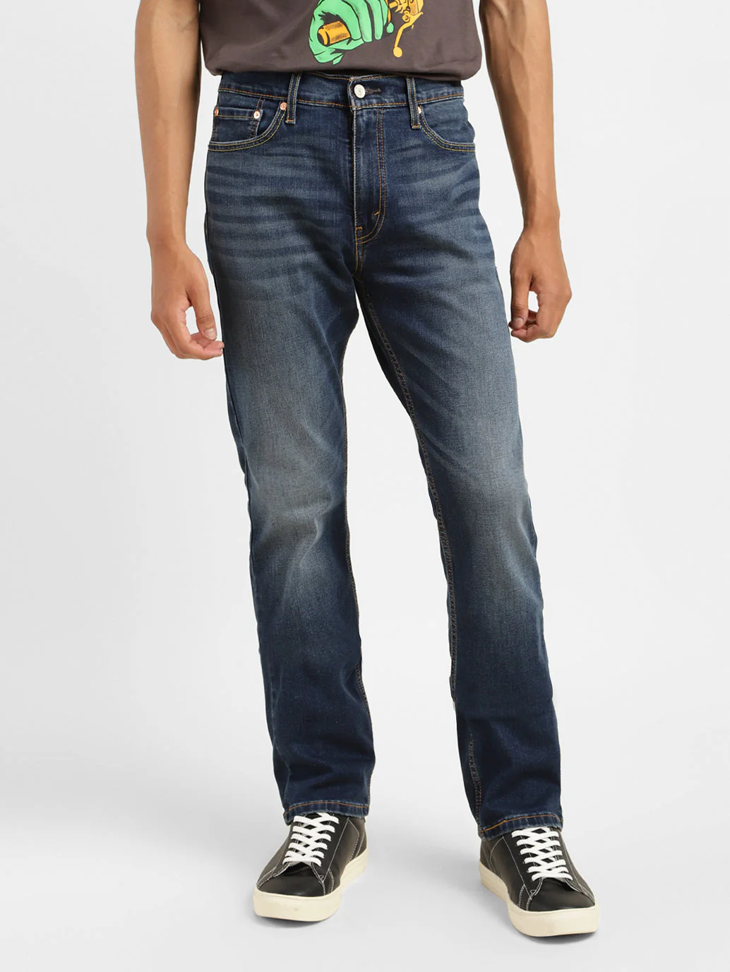 Men's 513 Blue Slim Straight Fit Mid Rise Jeans - Image 2