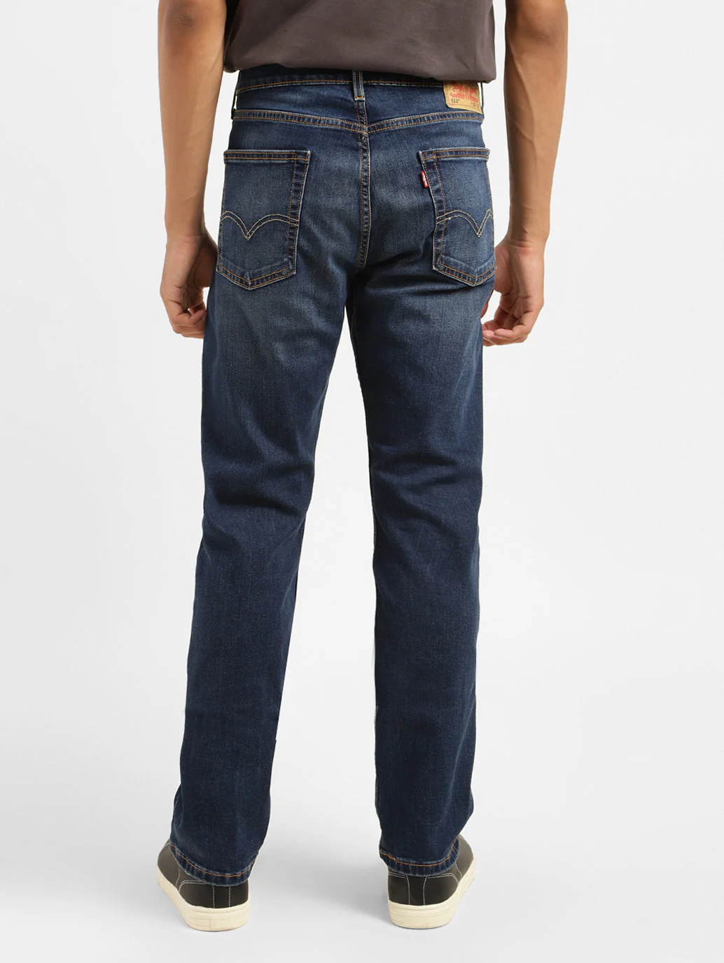 Men's 513 Blue Slim Straight Fit Mid Rise Jeans - Image 3