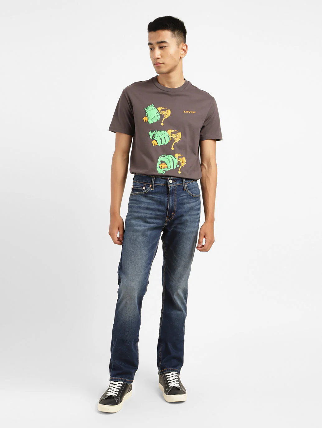 Men's 513 Blue Slim Straight Fit Mid Rise Jeans - Image 6