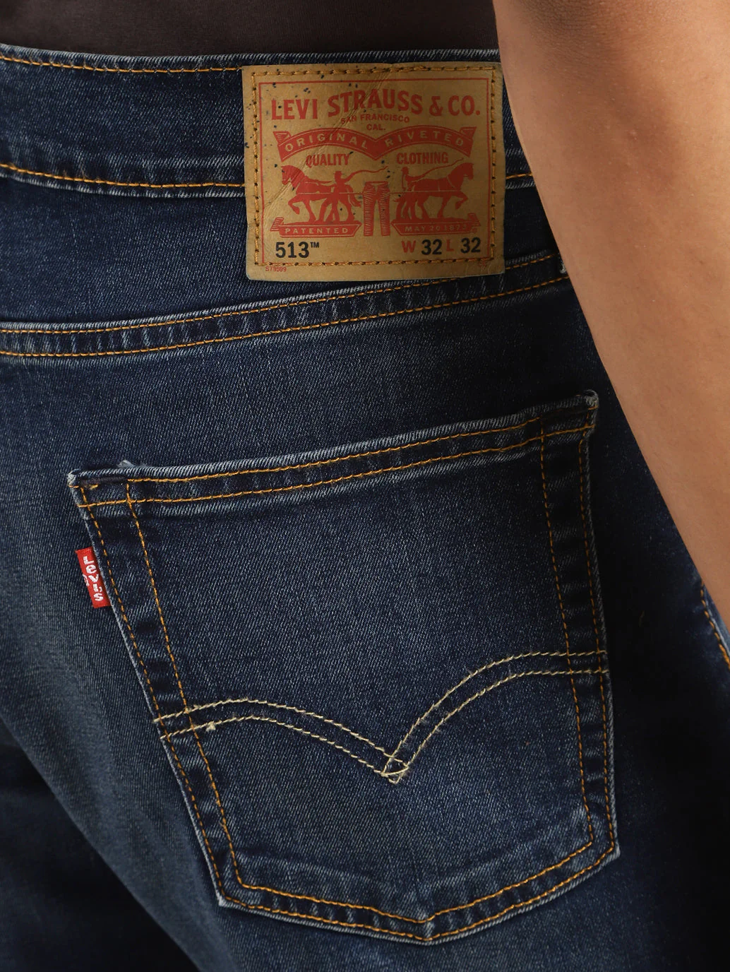 Men's 513 Blue Slim Straight Fit Mid Rise Jeans - Image 8