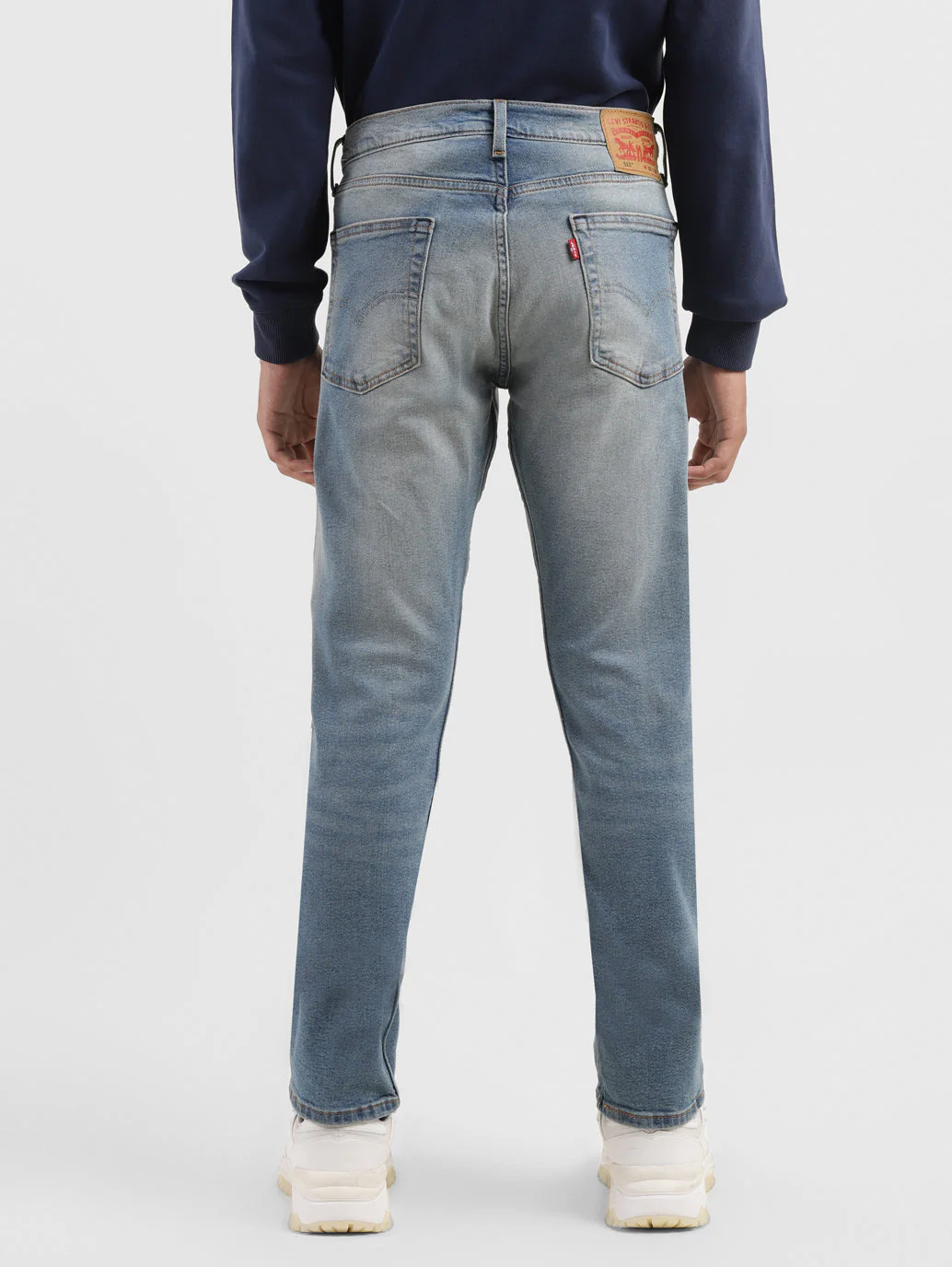 Men's 513 Blue Slim Straight Fit Mid Rise Jeans - Image 3