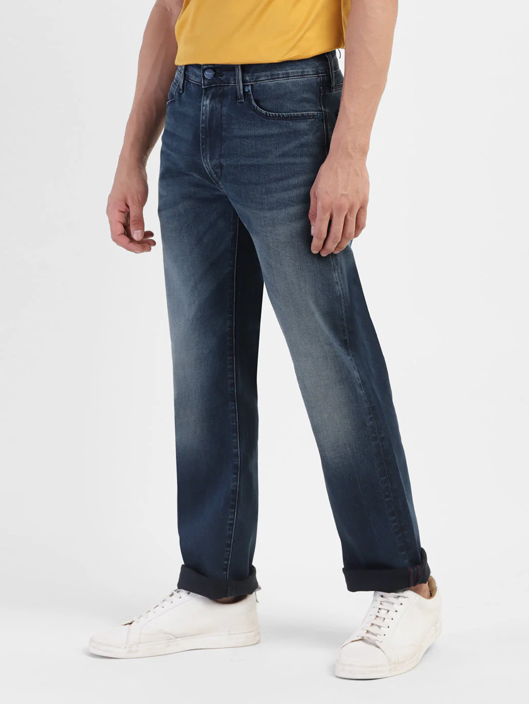 Men's Redloop 513 Blue Slim Straight Fit Mid Rise Jeans - Image 5