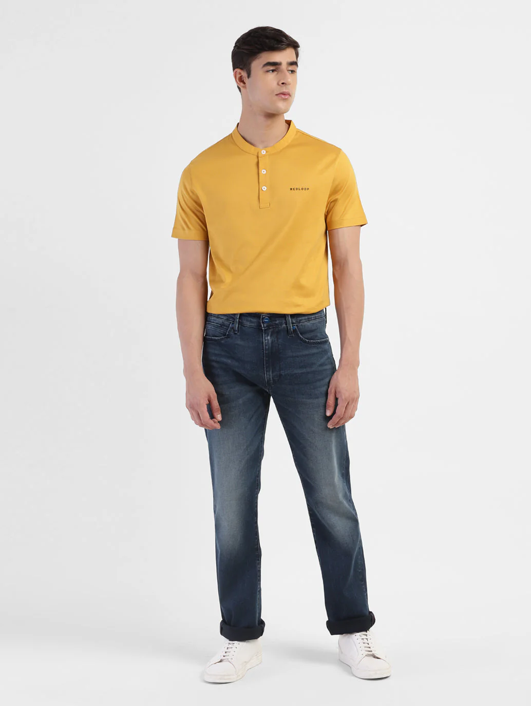 Men's Redloop 513 Blue Slim Straight Fit Mid Rise Jeans - Image 6