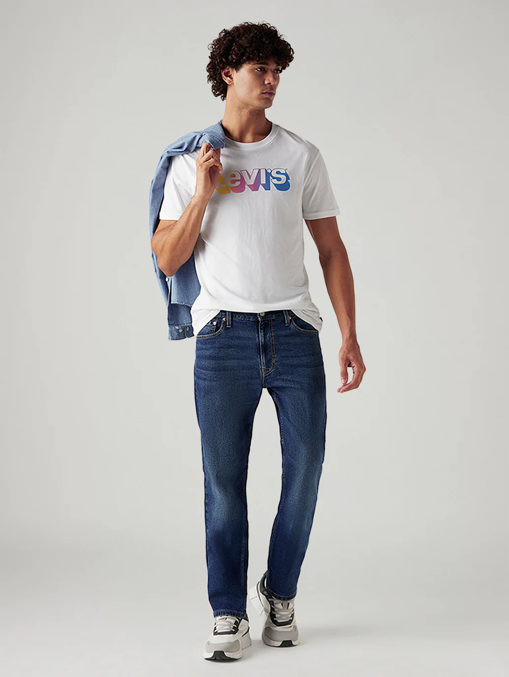 Men's 513 Dark Blue Slim Straight Fit Mid Rise Jeans