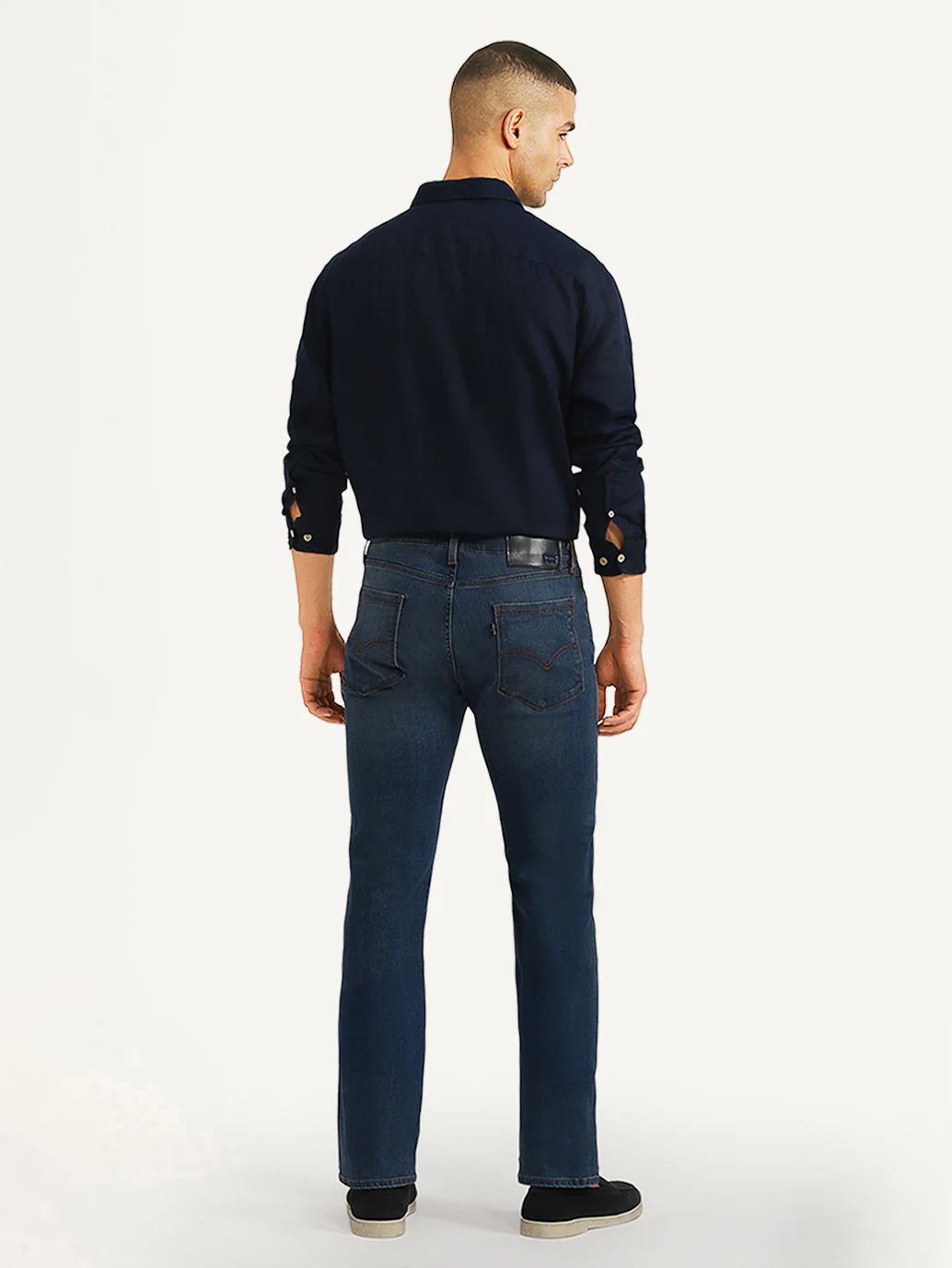 Men's Redloop 513 Dark Blue Slim Straight Fit Mid Rise Jeans - Image 5