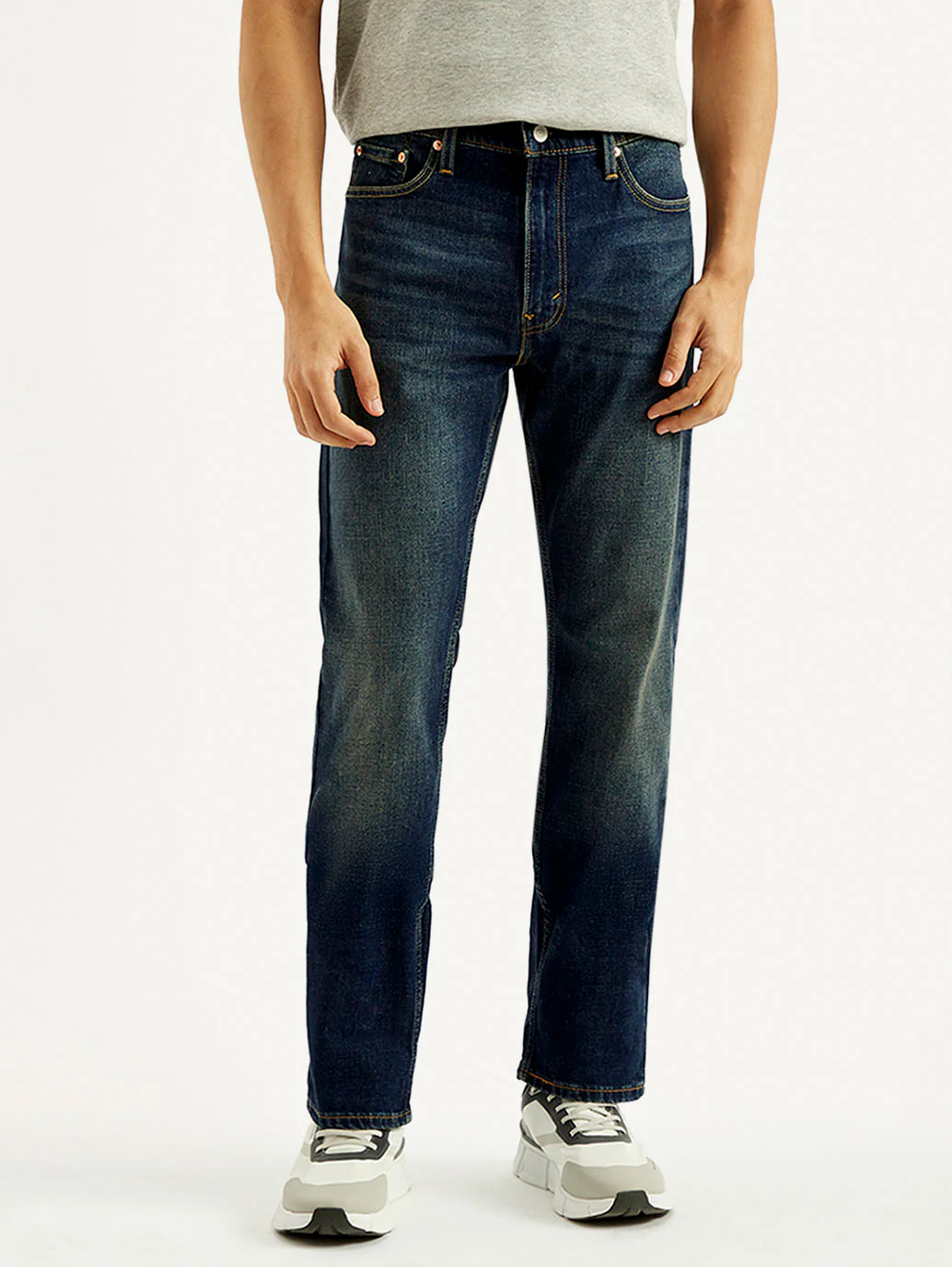 Men's 513 Dark Blue Slim Straight Fit Mid Rise Jeans - Image 2