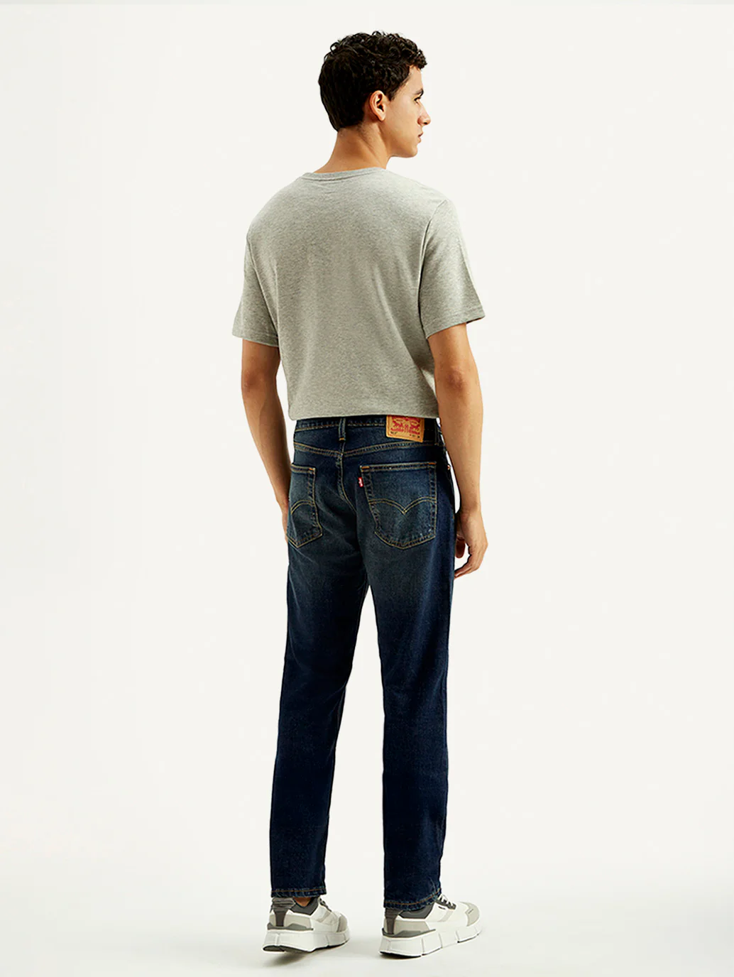 Men's 513 Dark Blue Slim Straight Fit Mid Rise Jeans - Image 3