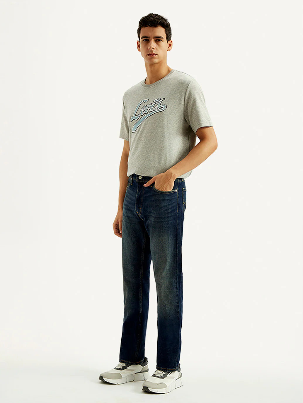 Men's 513 Dark Blue Slim Straight Fit Mid Rise Jeans - Image 6