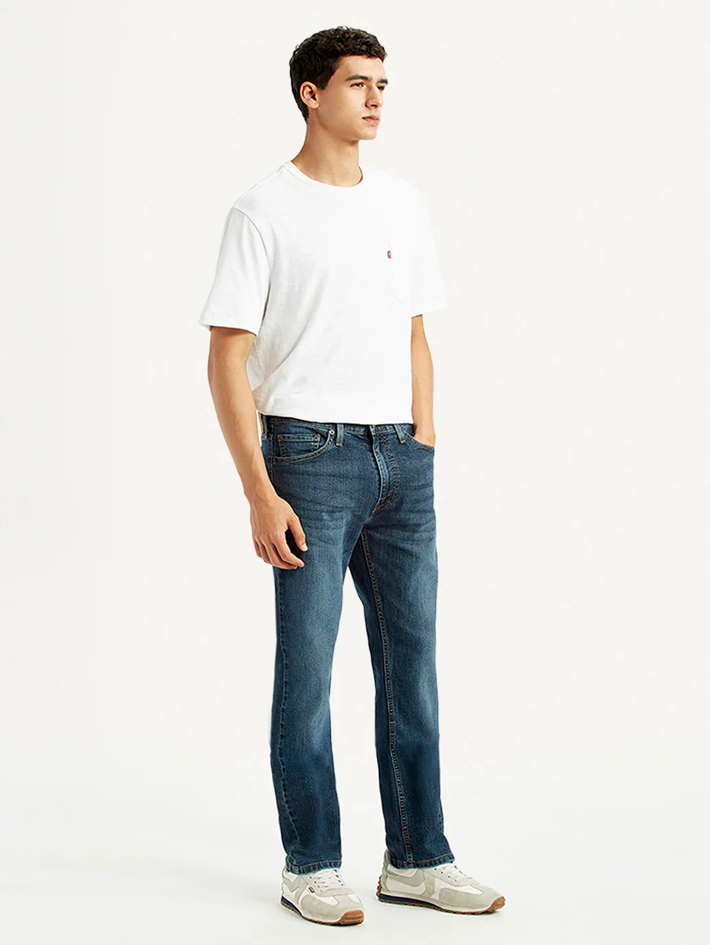 Men's 513 Dark Blue Slim Straight Fit Mid Rise Jeans - Image 5