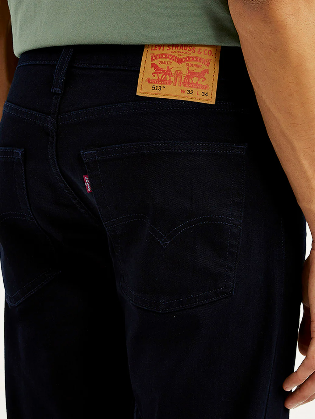 Men's 513 Dark Blue Slim Straight Fit Mid Rise Jeans - Image 6