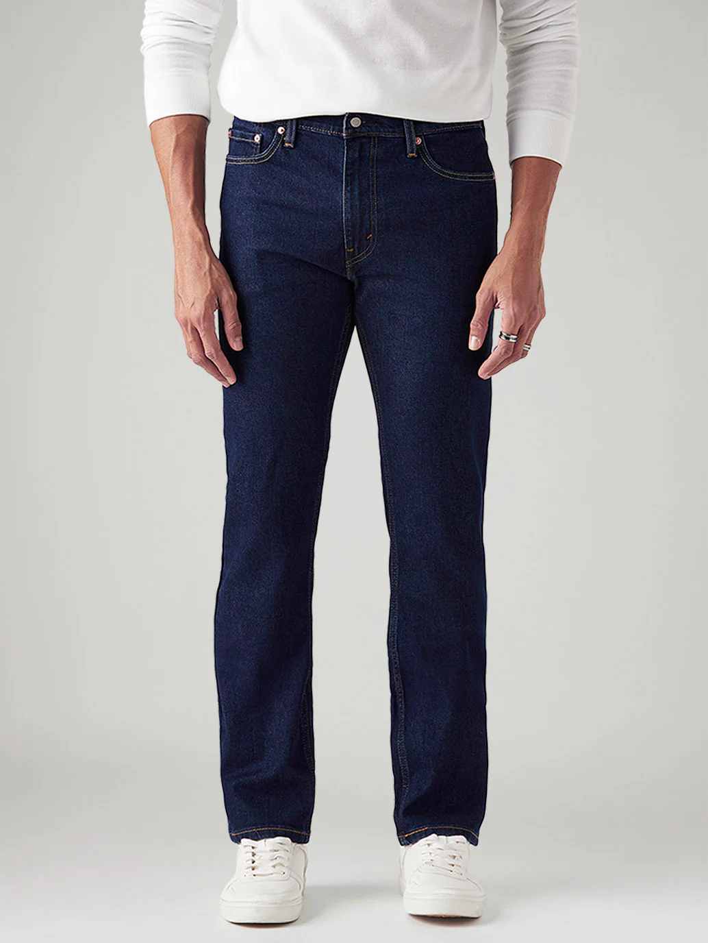 Men's 513 Dark Blue Slim Straight Fit Mid Rise Jeans - Image 3