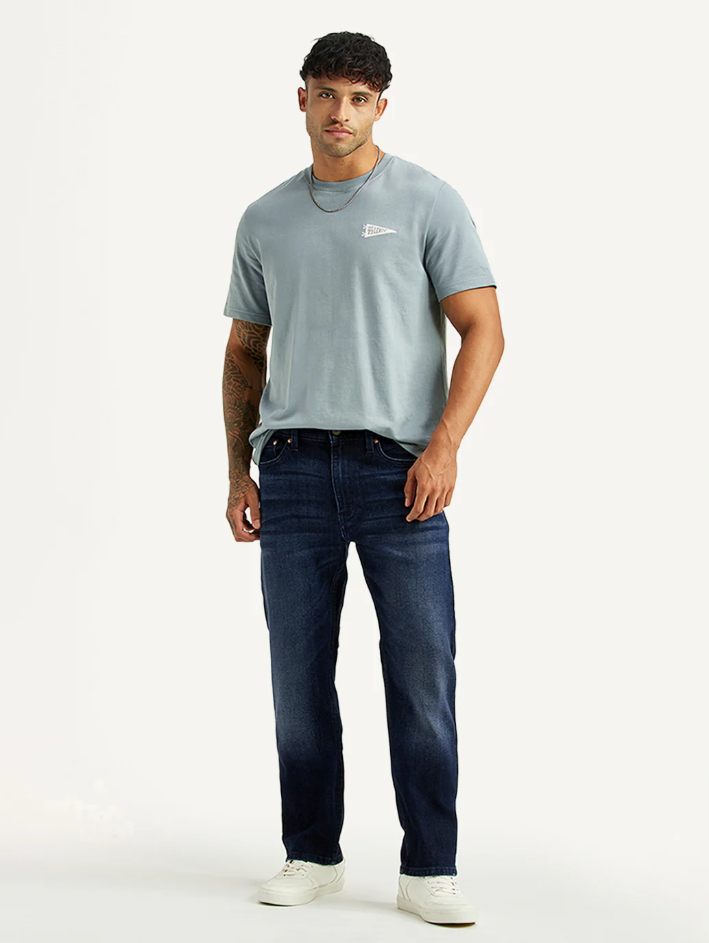 Men's 513 Dark Blue Slim Straight Fit Mid Rise Jeans