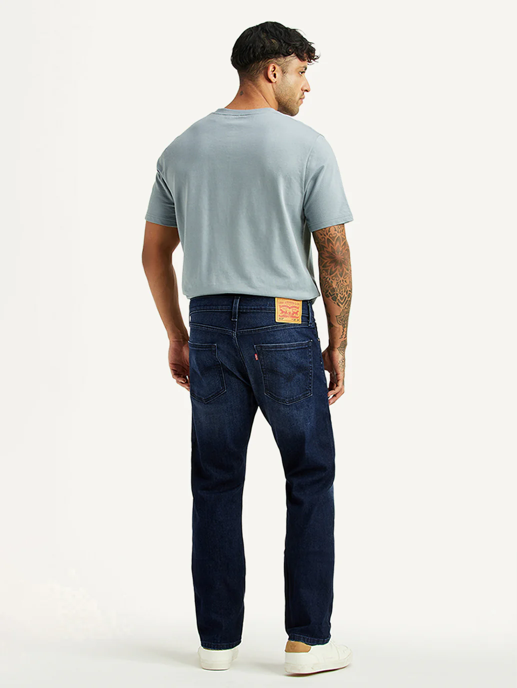 Men's 513 Dark Blue Slim Straight Fit Mid Rise Jeans - Image 3