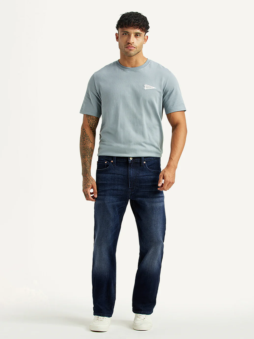 Men's 513 Dark Blue Slim Straight Fit Mid Rise Jeans - Image 7