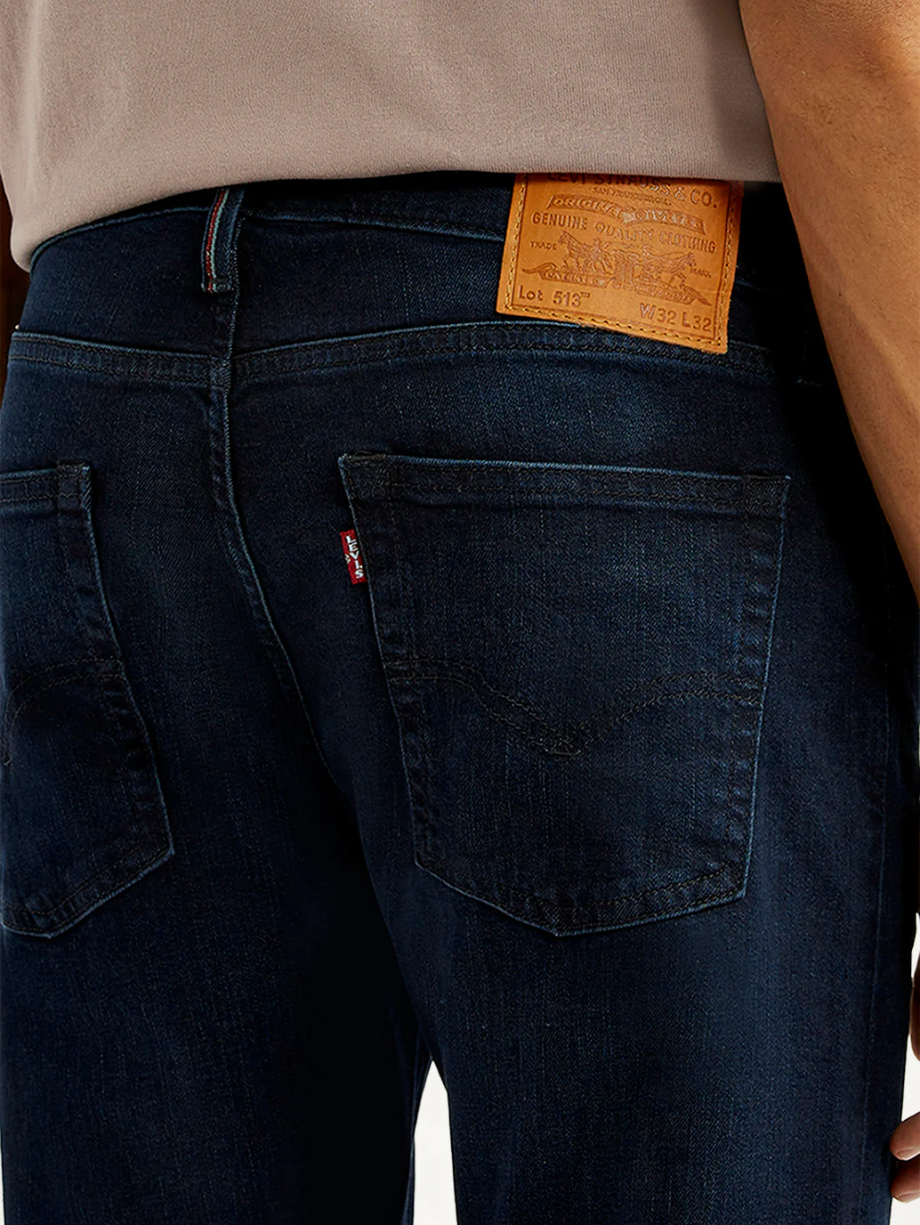 Men's 513 Dark Blue Slim Straight Fit Mid Rise Selvedge Jeans - Image 5
